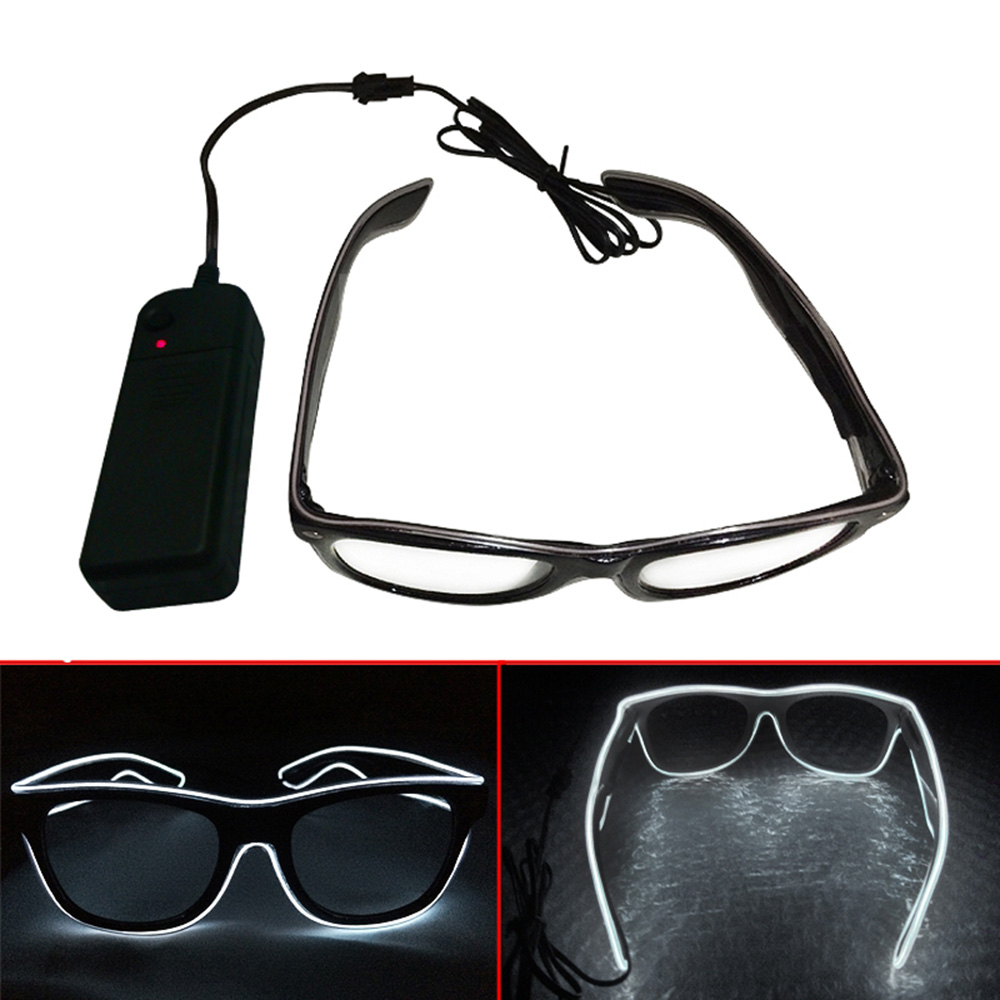 EL Wire DEL Light Up Obturateur en forme de lunettes pour Rave Fête Costumée leuchtbrille