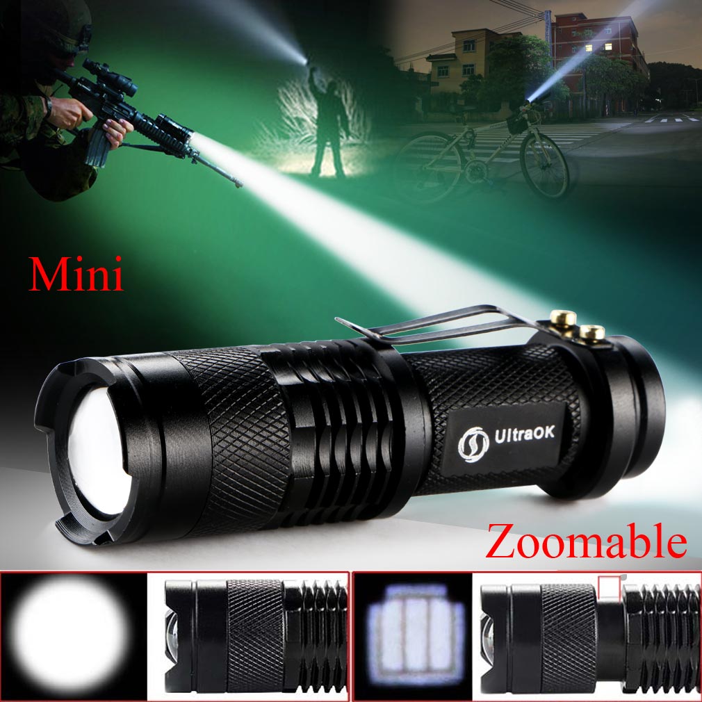 Mini 1200 Lumen Q5 LED Adjustable Zoom Focus Flashlight Torch AA/14500