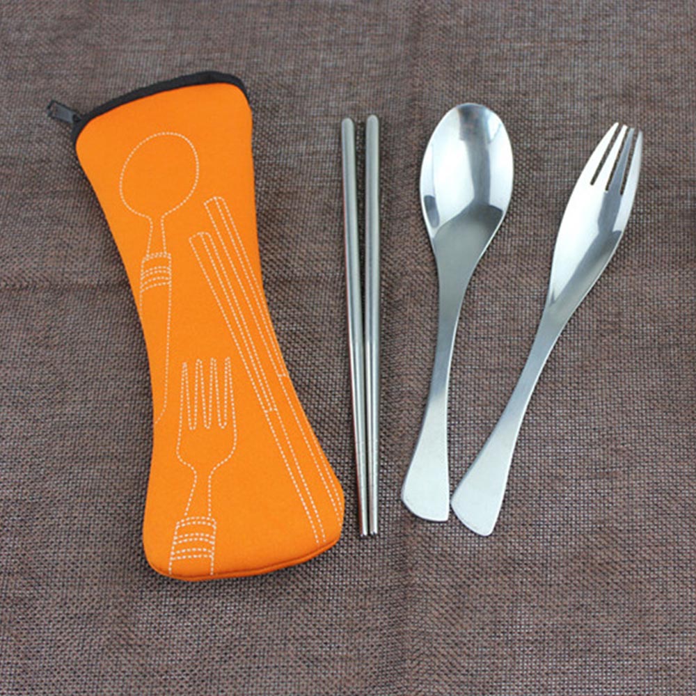metal travel utensil set