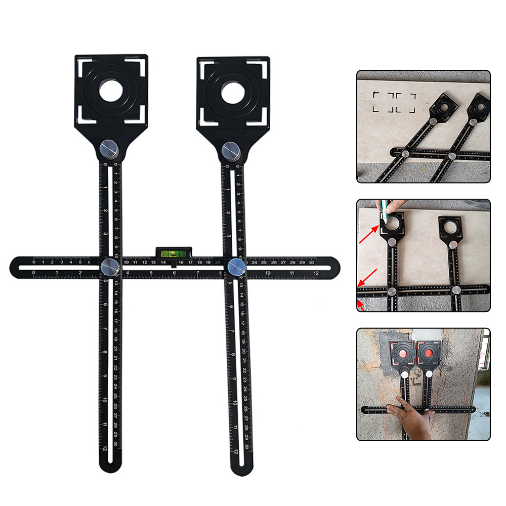 Details about   Adjustable Ceramic Tile Hole Open Locator Ruler Cutter Guide Tools 