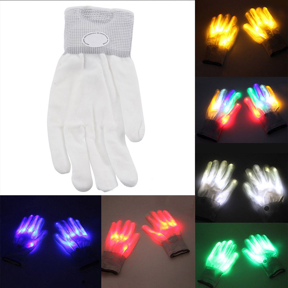 LED-Handschuhe, bunte Leistungshandschuhe, leuchtende Handschuhe,  Halloween-Skel
