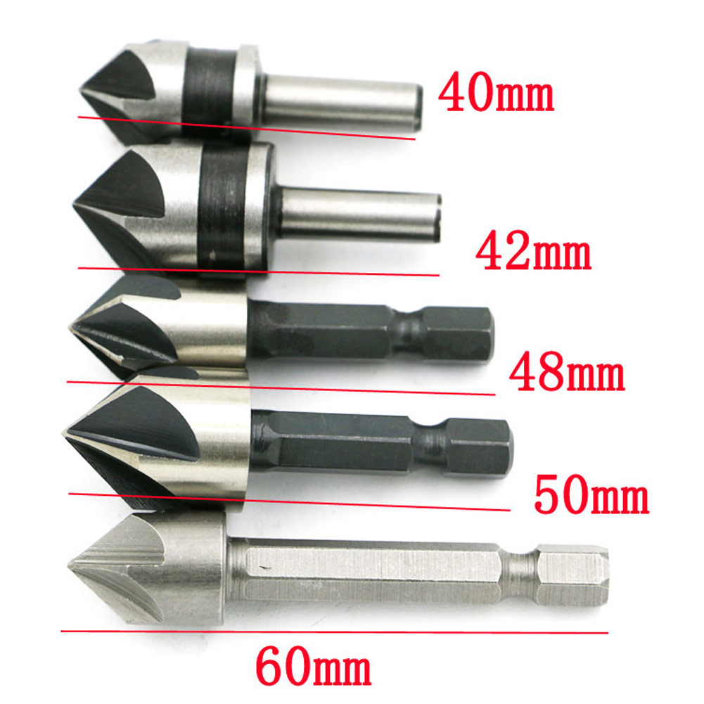 Alfa Tools C5F50563 5/8 x 1/4 Hex Shank 82° 5 Flute Countersink