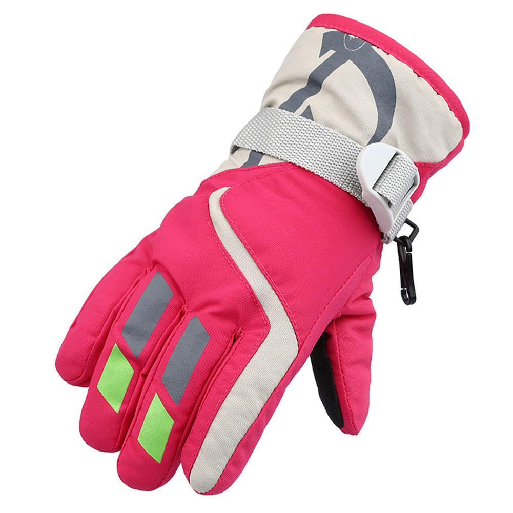 Color:Rose Pink:Kids Children Ski Gloves Thermal Warm Waterproof Winter Snow Snowboard Outdoor