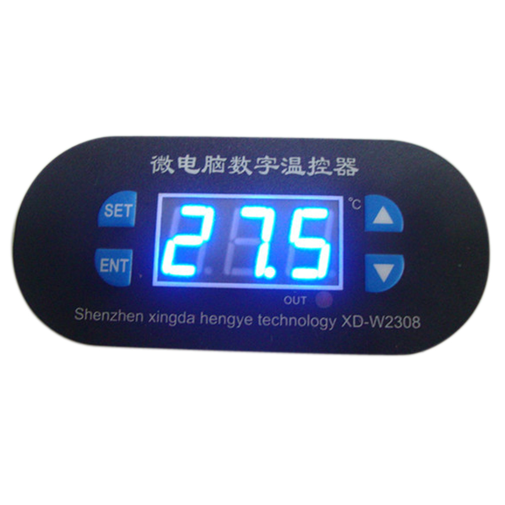 AC/DC12V Digital Thermostat Temperature Alarm Controller Sensor Meter Blue LED