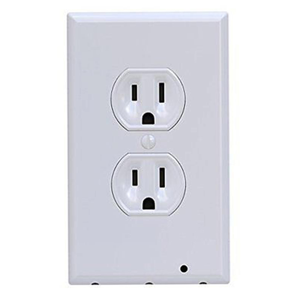 2in1 Duplex Bathroom Night Light Sensor LED Plug Cover Wall Outlet Coverplate  eBay