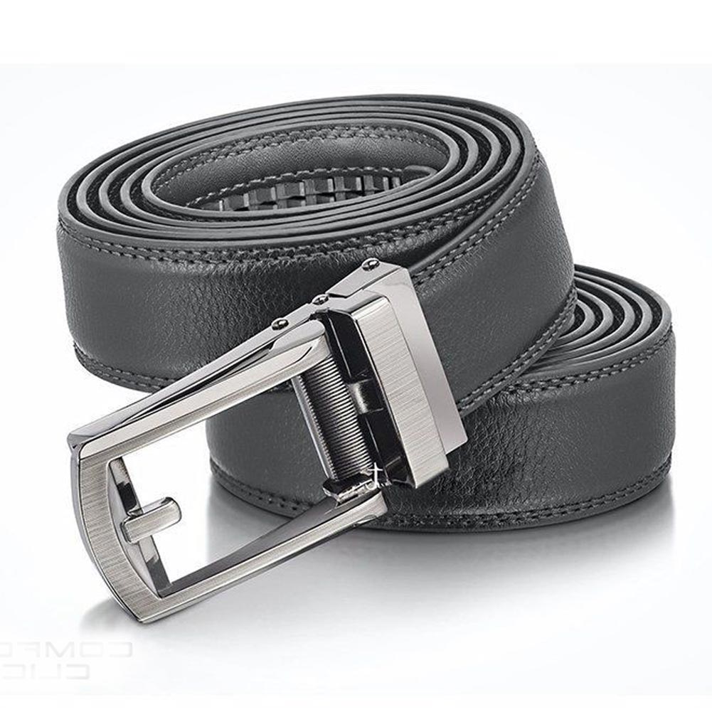 Men Fashion PU Leather Auto Lock Comfort Click Belt W/Steel Buckle New
