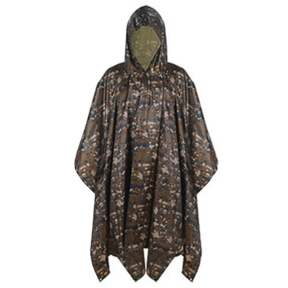 Waterproof Army Hooded Ripstop Festival Rain Poncho Military Camping ...