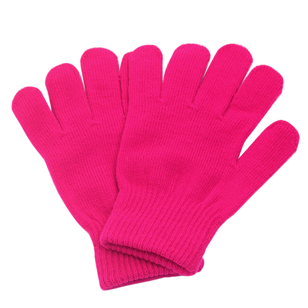 BESPORTBLE 1 Pair Kid Stretch Full Finger Mittens Knitted Gloves Winter Warm Gloves for Baby Boys Girls Supplies Pink 