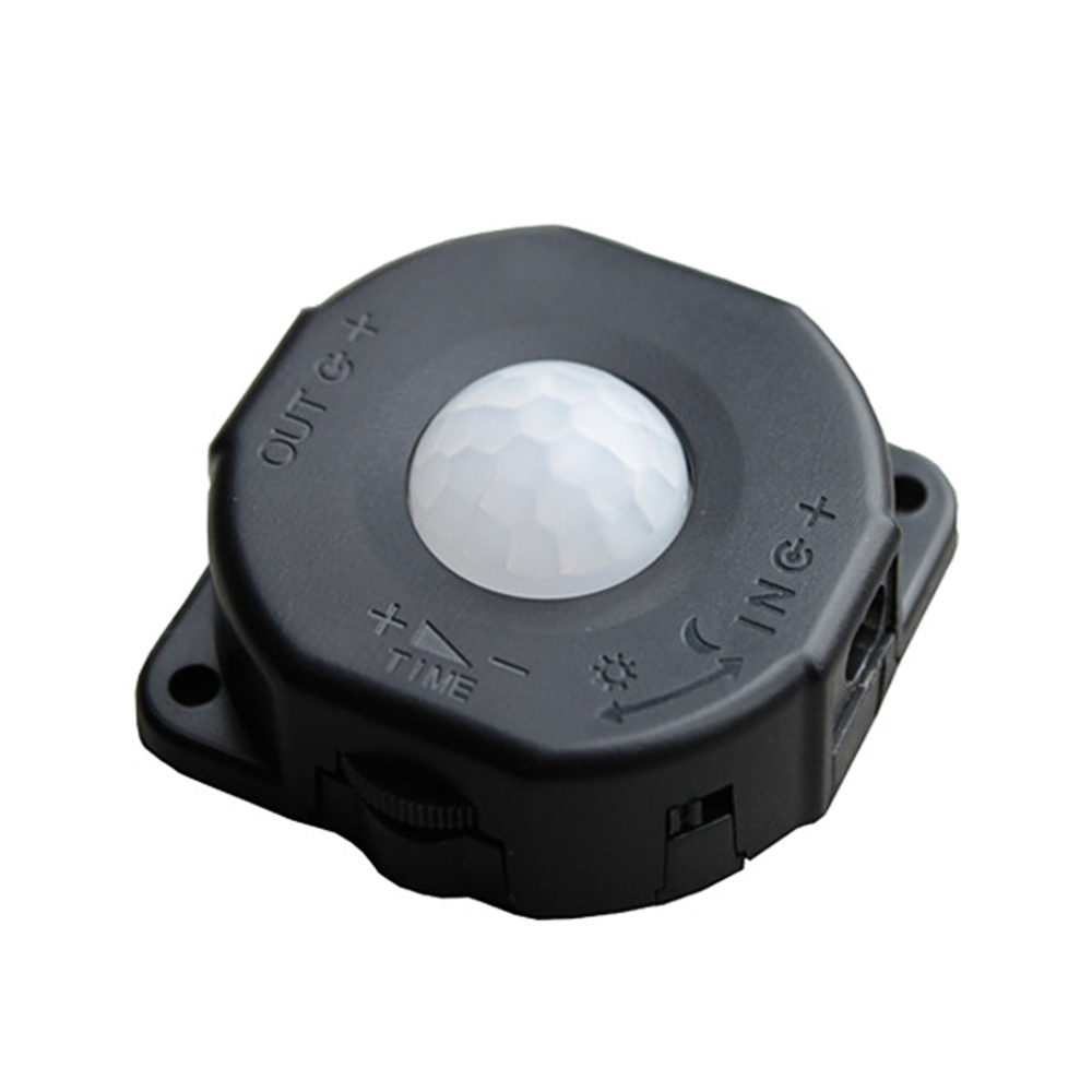 color:Black:Mini Light Control Adjustable LED PIR Infrared Motion Sensor Detector Switch Hot