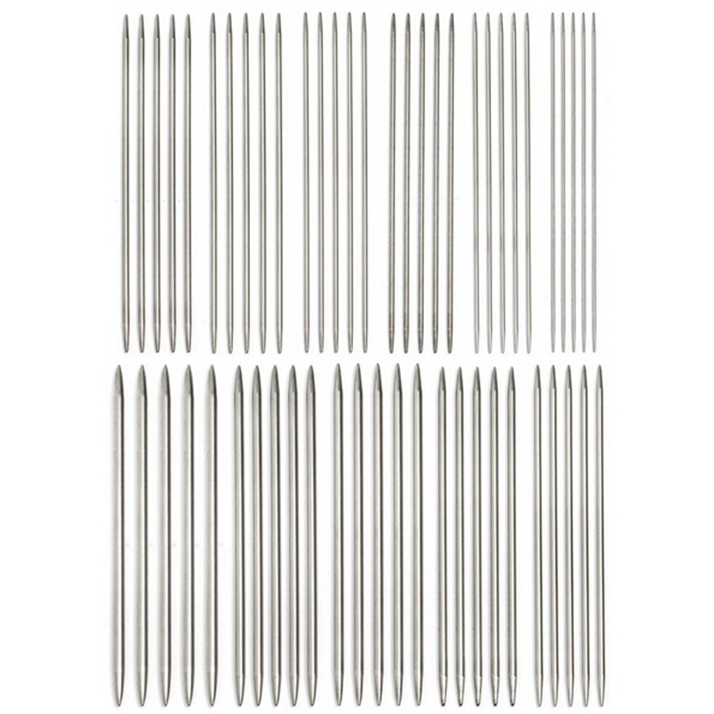 Details About 55pcs 20cm Double Pointed Straight Knitting Needles Sweater Knitting Needle Set