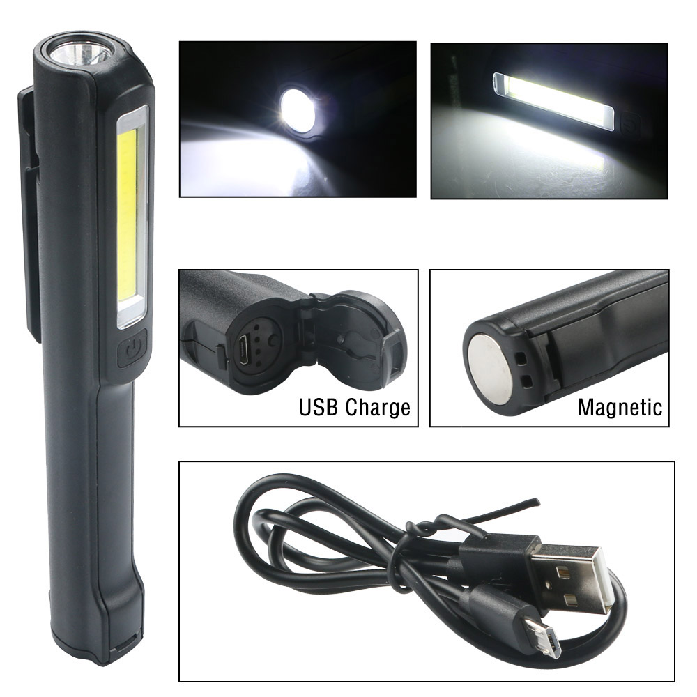 Details about   COB & XPE LED Flashlight Foldable Car Inspect Repair Work Light Camping Light 