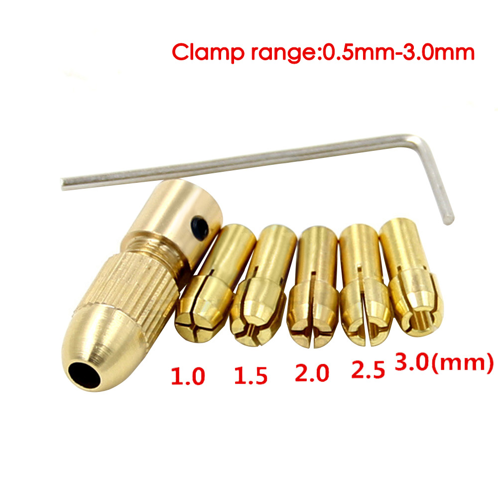 8Pcs Drill Chucks Collet Bits Brass Fit Rotary Tools 1mm/1.6mm/2.3mm/3.2mm #D