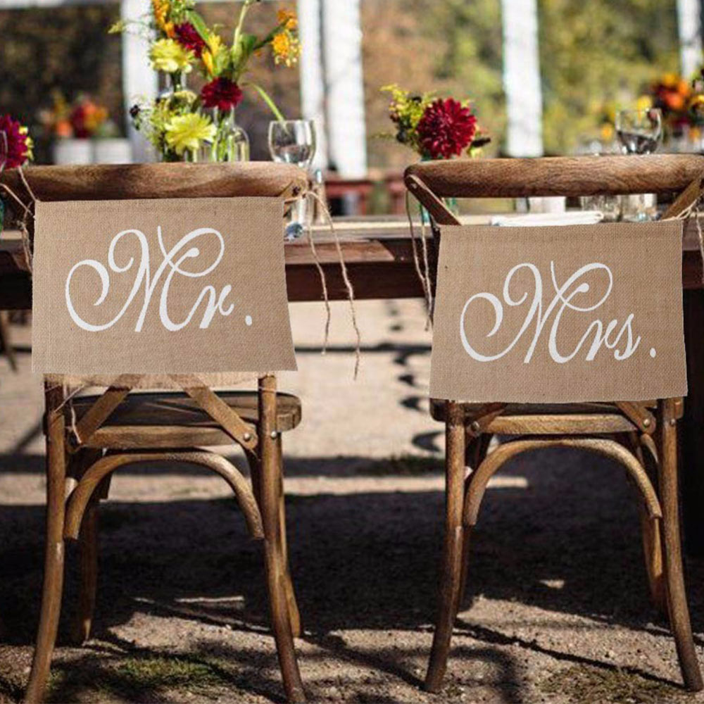 Classical Mr and Mrs Chair Sign Wedding Signs Rustic Hot Sale Wedding Chair d