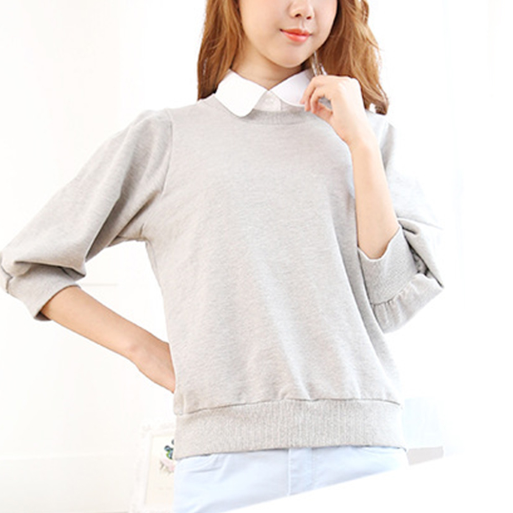 Stylish Women Solid Cotton Detachable Lapel Choker Necklace Shirt False Collar 