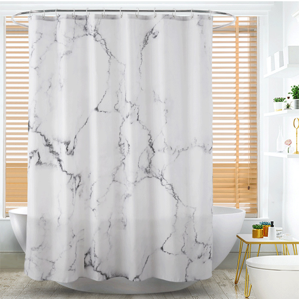 Bathroom Mildew Resistant Shower Curtain Marble Grain Print Waterproof Liner eBay